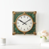 Art Deco Elegant Vierkante Klok (Huis)