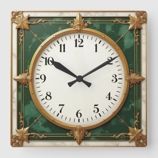 Art Deco Elegant Vierkante Klok (Voorkant)