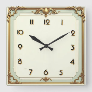 Art Deco Elegant Vierkante Klok