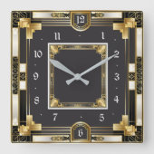Art deco Elegant Vierkante Klok (Voorkant)