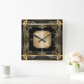 Art Deco Elegant Vierkante Klok (Huis)