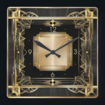 Art Deco Elegant Vierkante Klok<br><div class="desc">Geweldig klokontwerp. Je zult het leuk vinden zoals anderen. Gebruik dit ontwerp vrijelijk voor andere producten die je leuk vindt of om aan te passen en je tekst toe te voegen. Volg mij voor meer. Dank je. Fijne dag.</div>