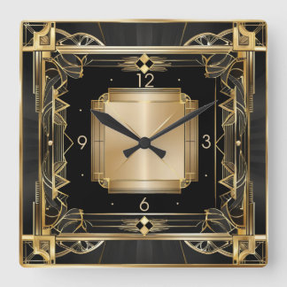 Art Deco Elegant Vierkante Klok