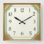 Art Deco Elegant Vierkante Klok (Voorkant)