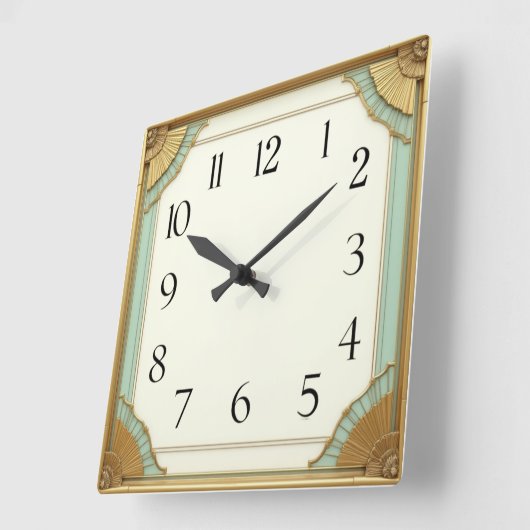 Art Deco Elegant Vierkante Klok (Hoek)