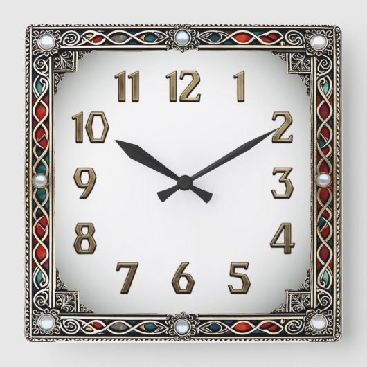 Art Deco Elegant Vierkante Klok (Voorkant)