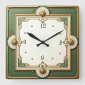 Art Deco Elegant Vierkante Klok (Voorkant)
