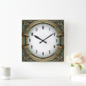 Art Deco Elegant Vierkante Klok (Huis)