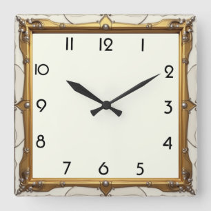 Art Deco Elegant Vierkante Klok