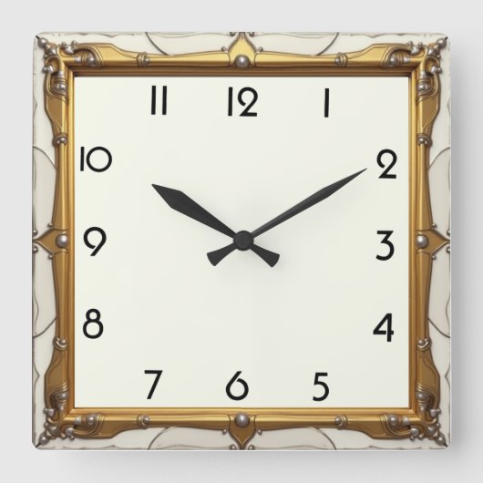 Art Deco Elegant Vierkante Klok (Voorkant)