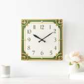 Art Deco Elegant Vierkante Klok (Huis)