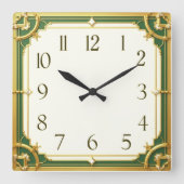 Art Deco Elegant Vierkante Klok (Voorkant)