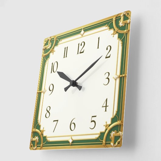 Art Deco Elegant Vierkante Klok (Hoek)