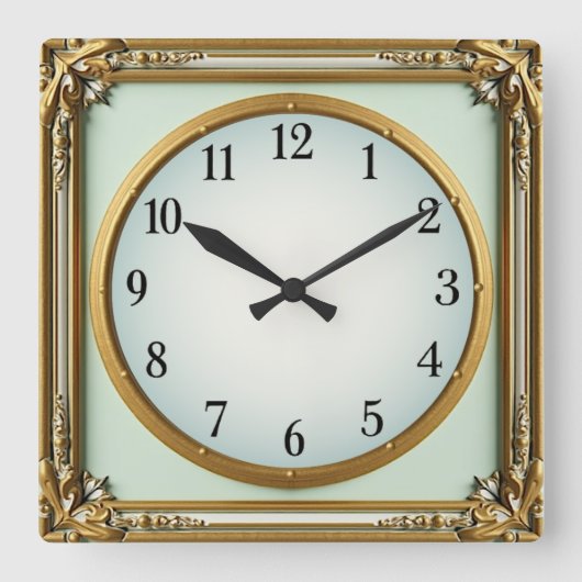 Art Deco Elegant Vierkante Klok (Voorkant)