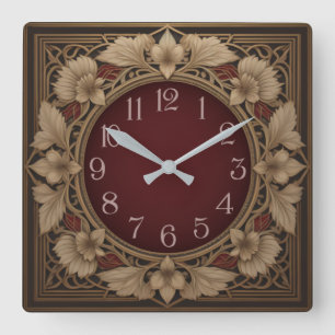 Art Deco elegant Vierkante Klok