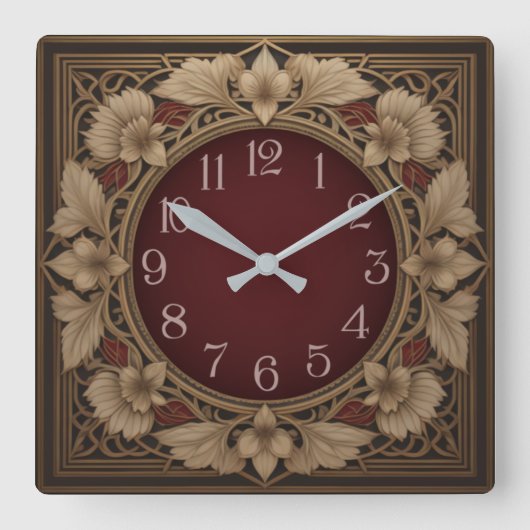 Art Deco elegant Vierkante Klok (Voorkant)