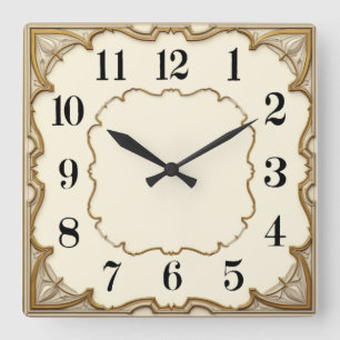 Art Deco Elegant Vierkante Klok