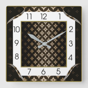 Art Deco Elegant Vierkante Klok