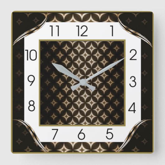 Art Deco Elegant Vierkante Klok (Voorkant)