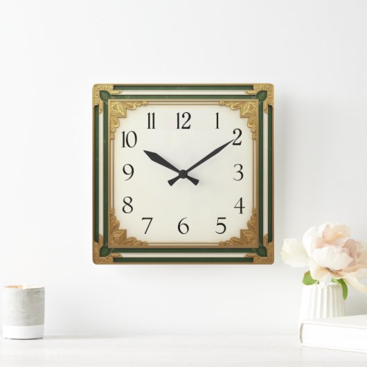 Art Deco Elegant Vierkante Klok (Huis)