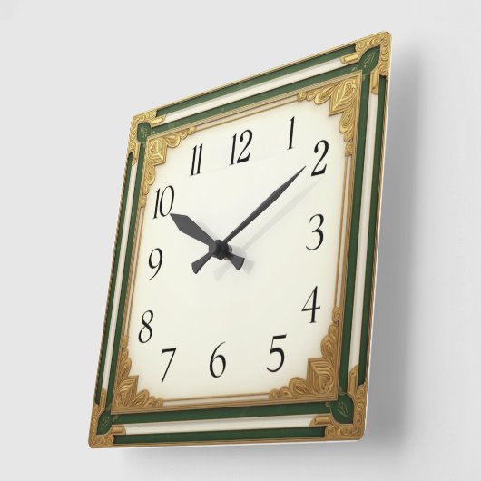 Art Deco Elegant Vierkante Klok (Hoek)