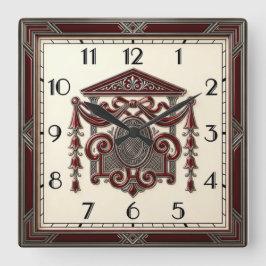 Art Deco Elegant Vierkante Klok