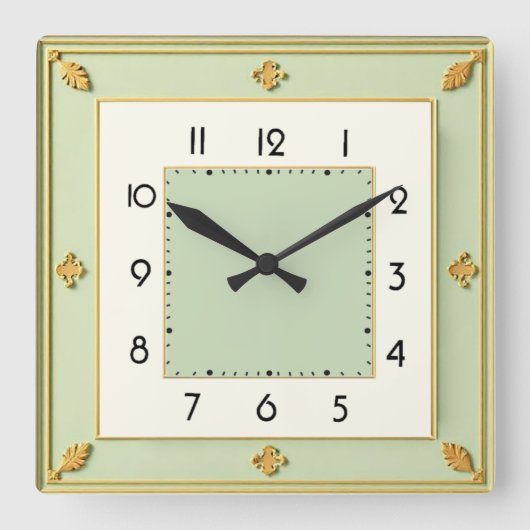 Art Deco Elegant Vierkante Klok (Voorkant)