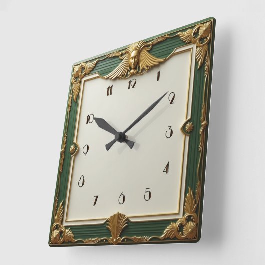 Art Deco Elegant Vierkante Klok (Hoek)