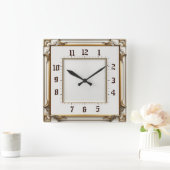 Art Deco Elegant Vierkante Klok (Huis)