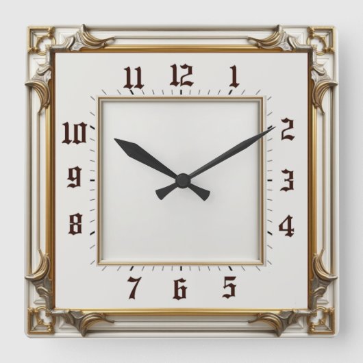 Art Deco Elegant Vierkante Klok (Voorkant)