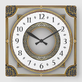 Art Deco Elegant Vierkante Klok