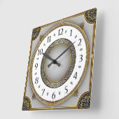 Art Deco Elegant Vierkante Klok (Hoek)