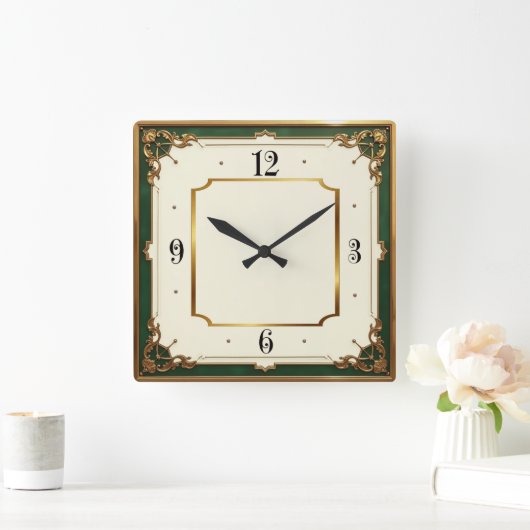 Art Deco Elegant Vierkante Klok (Huis)