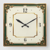 Art Deco Elegant Vierkante Klok (Voorkant)