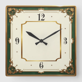 Art Deco Elegant Vierkante Klok