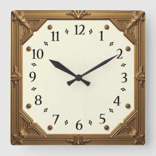 Art Deco Elegant Vierkante Klok
