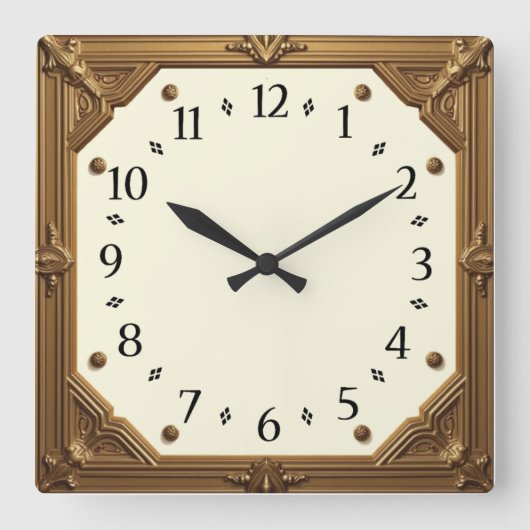 Art Deco Elegant Vierkante Klok (Voorkant)