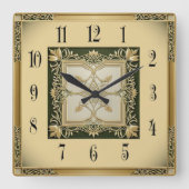 Art Deco Elegant Vierkante Klok (Voorkant)