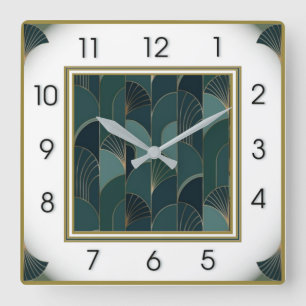 Art Deco Elegant Vierkante Klok
