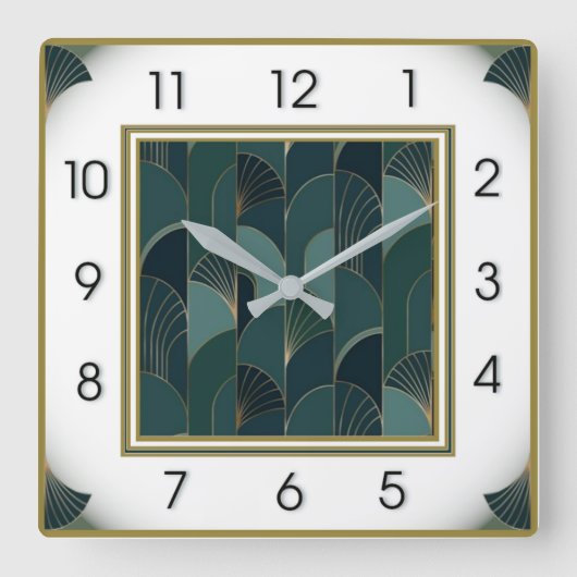 Art Deco Elegant Vierkante Klok (Voorkant)
