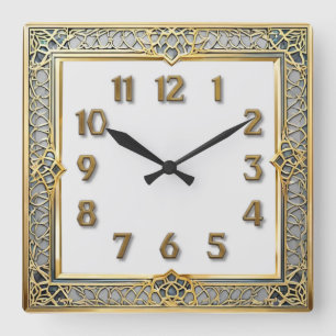 Art Deco Elegant Vierkante Klok
