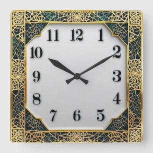 Art Deco Elegant Vierkante Klok