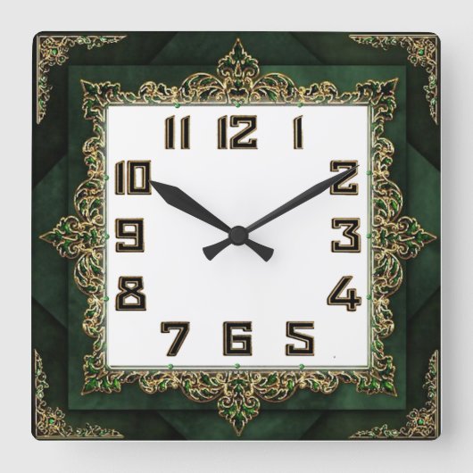 Art Deco Elegant Vierkante Klok (Voorkant)