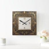 Art Deco Elegant Vierkante Klok (Huis)