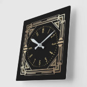 Art Deco elegant Vierkante Klok (Hoek)