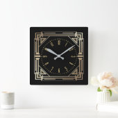 Art Deco elegant Vierkante Klok (Huis)