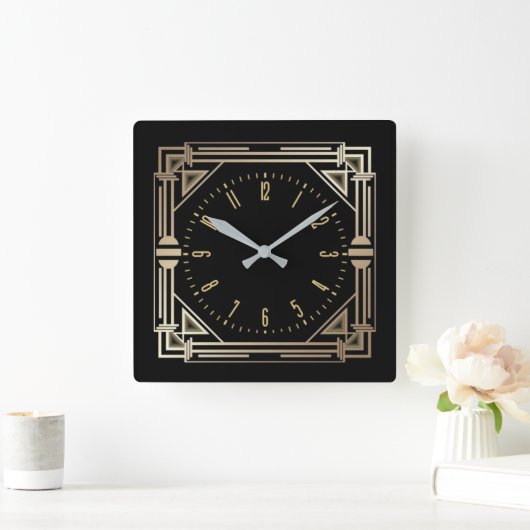 Art Deco elegant Vierkante Klok (Huis)