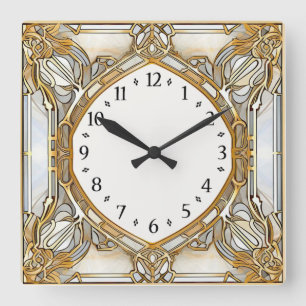 Art Deco Elegant Vierkante Klok