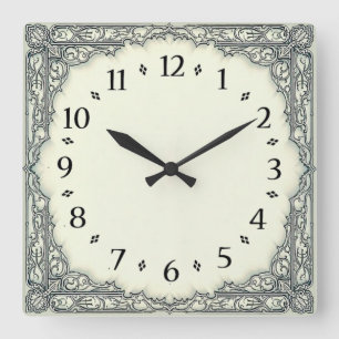 Art Deco Elegant Vierkante Klok