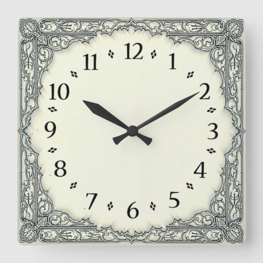Art Deco Elegant Vierkante Klok (Voorkant)